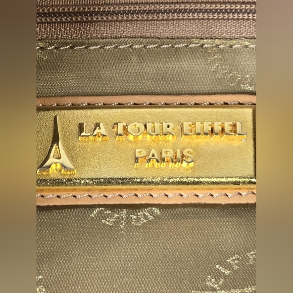LA TOUR  EIFFEL Signature Brown Carry On Duffel Dome Traveler Canvas Leather - Picture 16 of 16